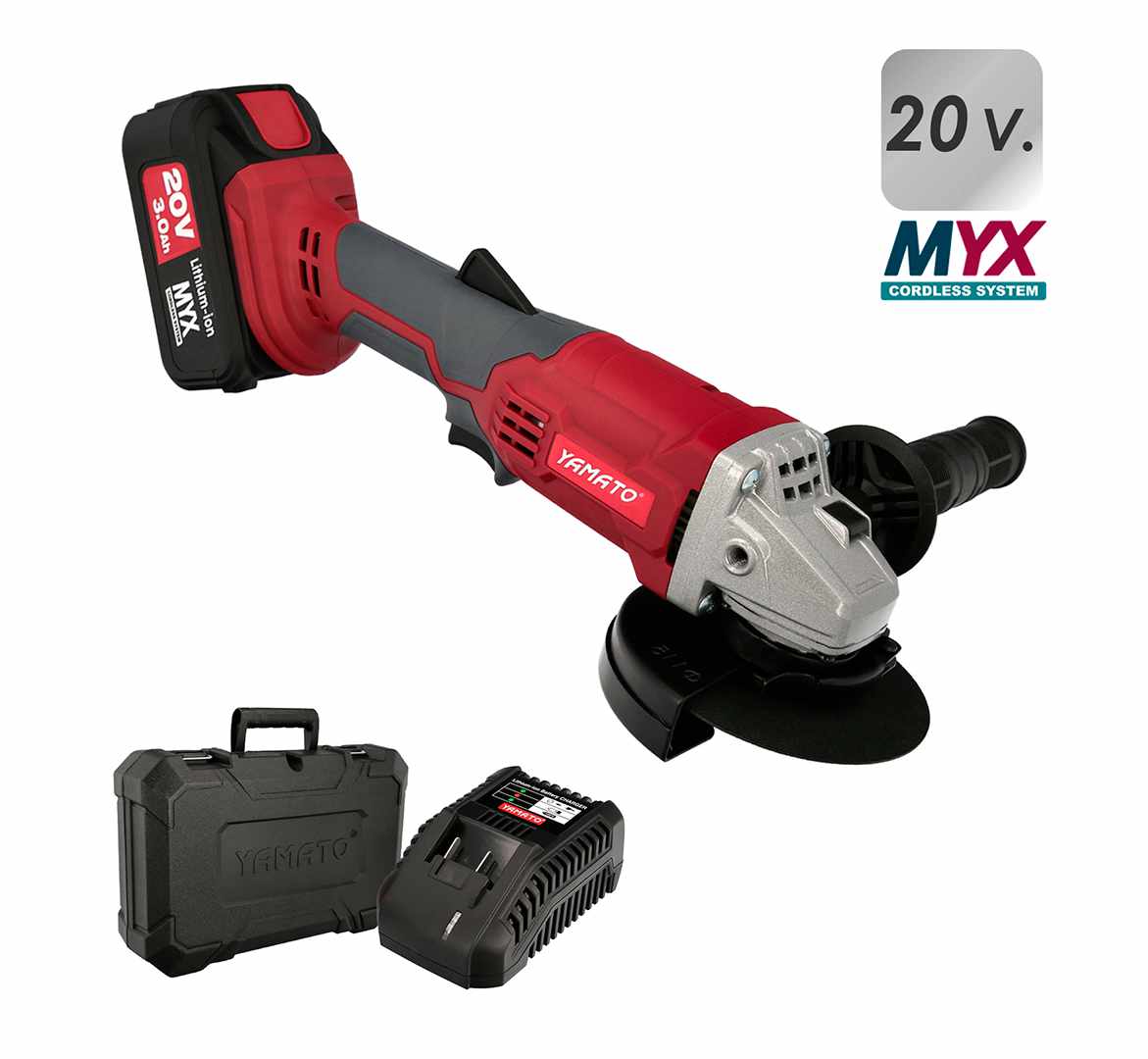 Amoladora a Batería Litio 20 V. LIMYX Batería 3.0 Ah 8.500 R.P.M. Disco de 115 mm. Con Maletín