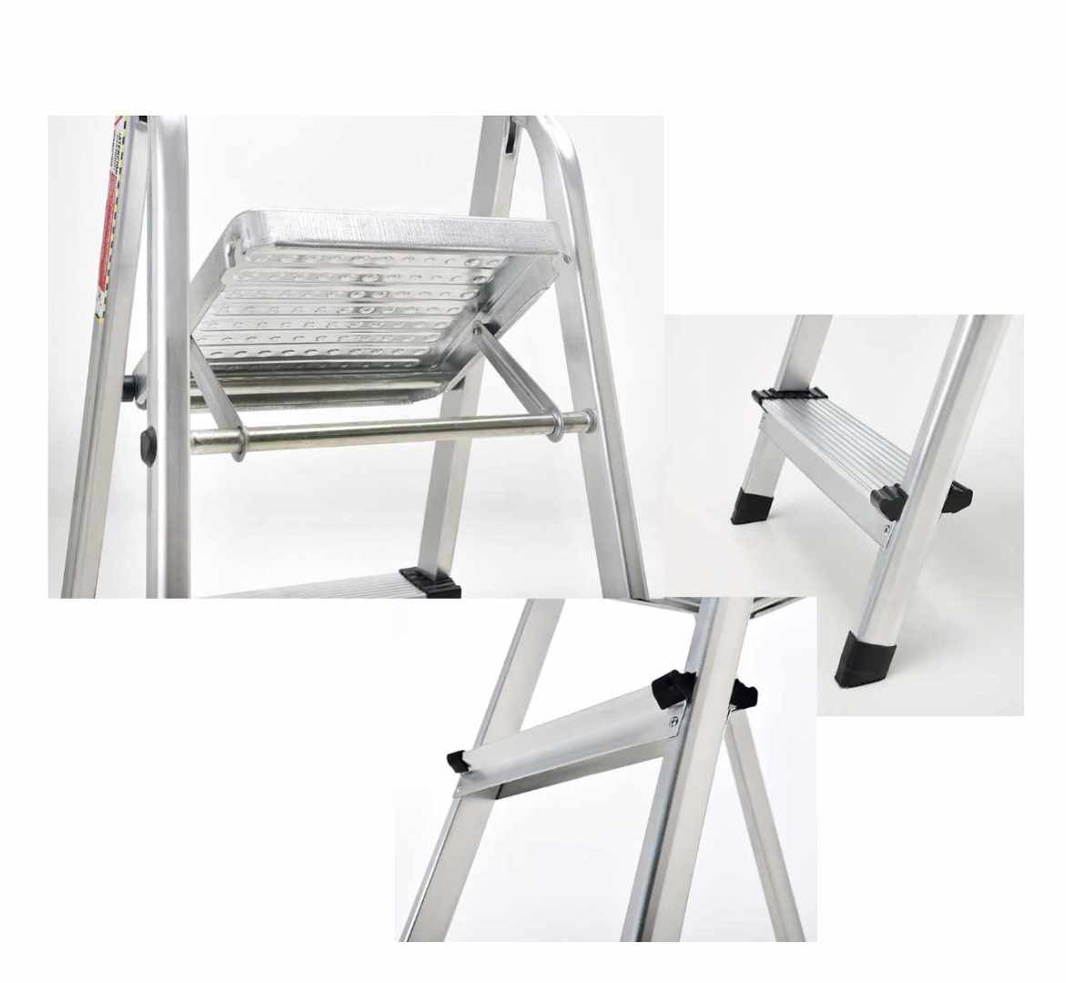 Escaleras Aluminio Oryx 4 Peldaños Uso Doméstico