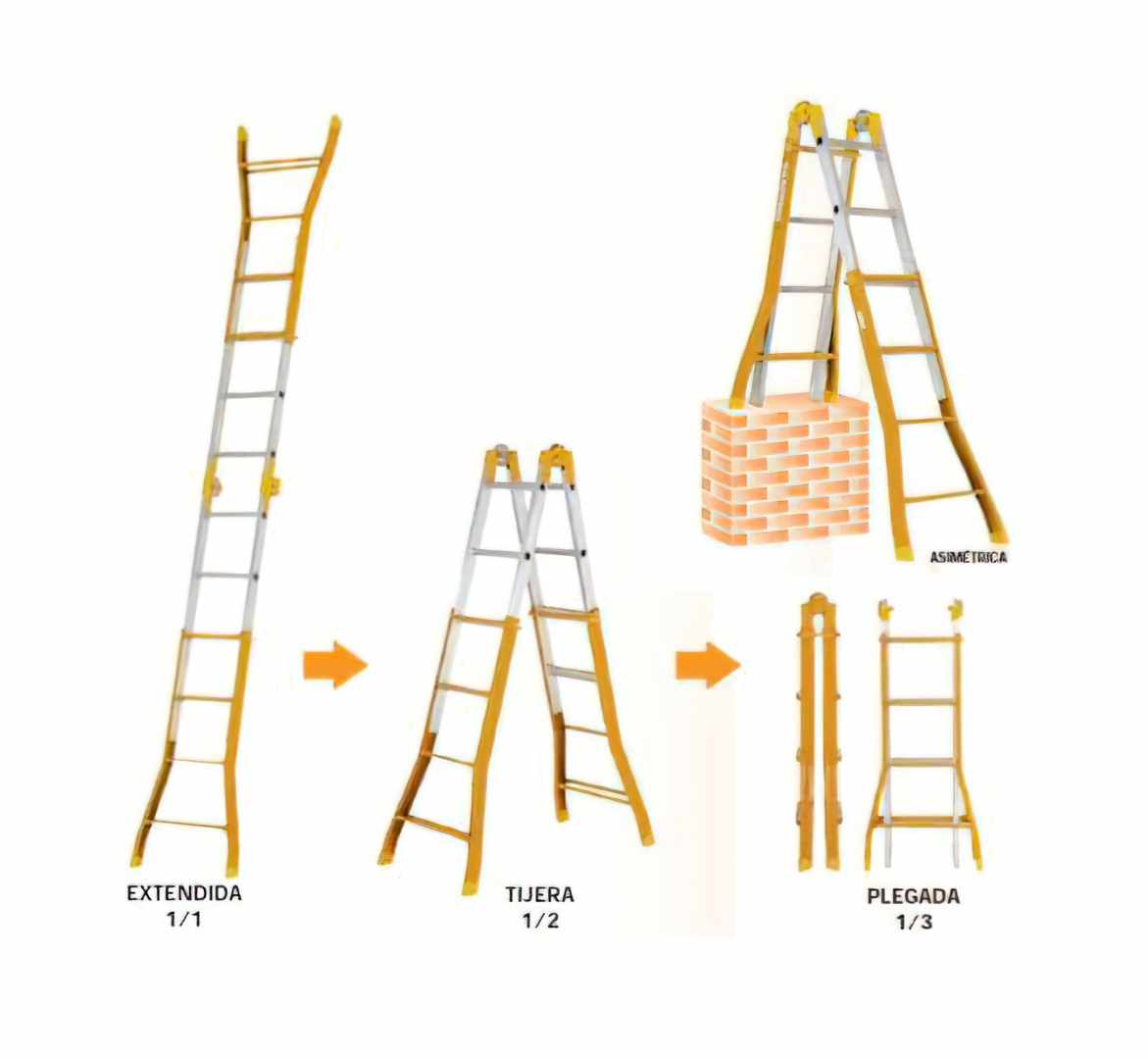 Escalera Telescópica Mixta Wolfpack 4+4 Peldaños