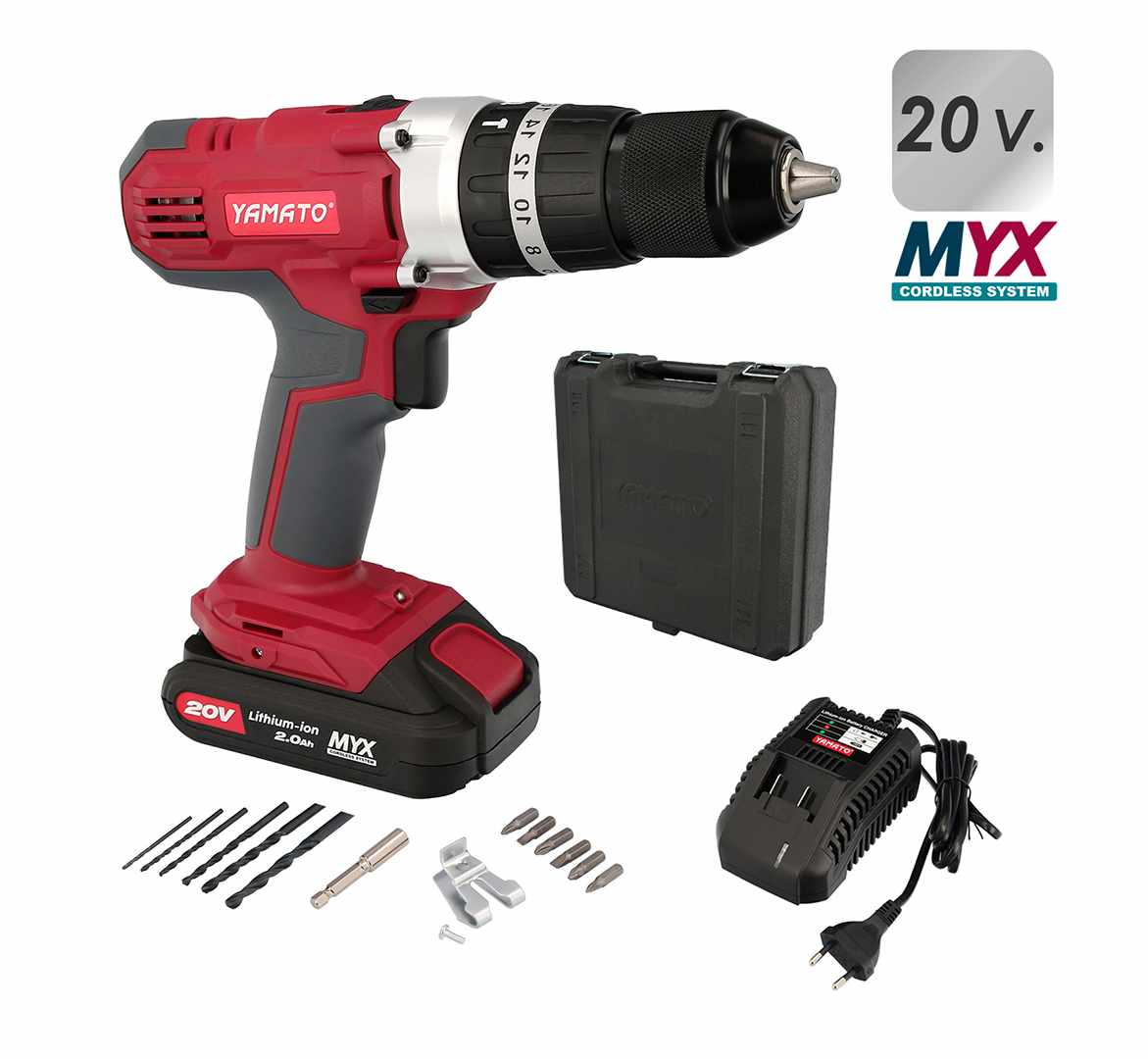 Taladro Atornillador Percutor 20 V. LIMYX Batería Litio de 2,0 Ah Con Maletin y 1 Batería